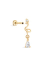 kosiner jewelry 14k Solid Gold Small Snake Ear Piercing Stud