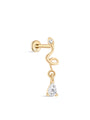 kosiner jewelry 14k Solid Gold Small Snake Ear Piercing Stud