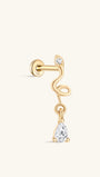 kosiner jewelry 14k Solid Gold Small Snake Ear Piercing Stud