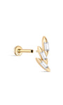 A refined 14K solid gold geometric climber stud-2