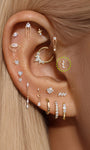 A refined 14K solid gold geometric climber stud-3