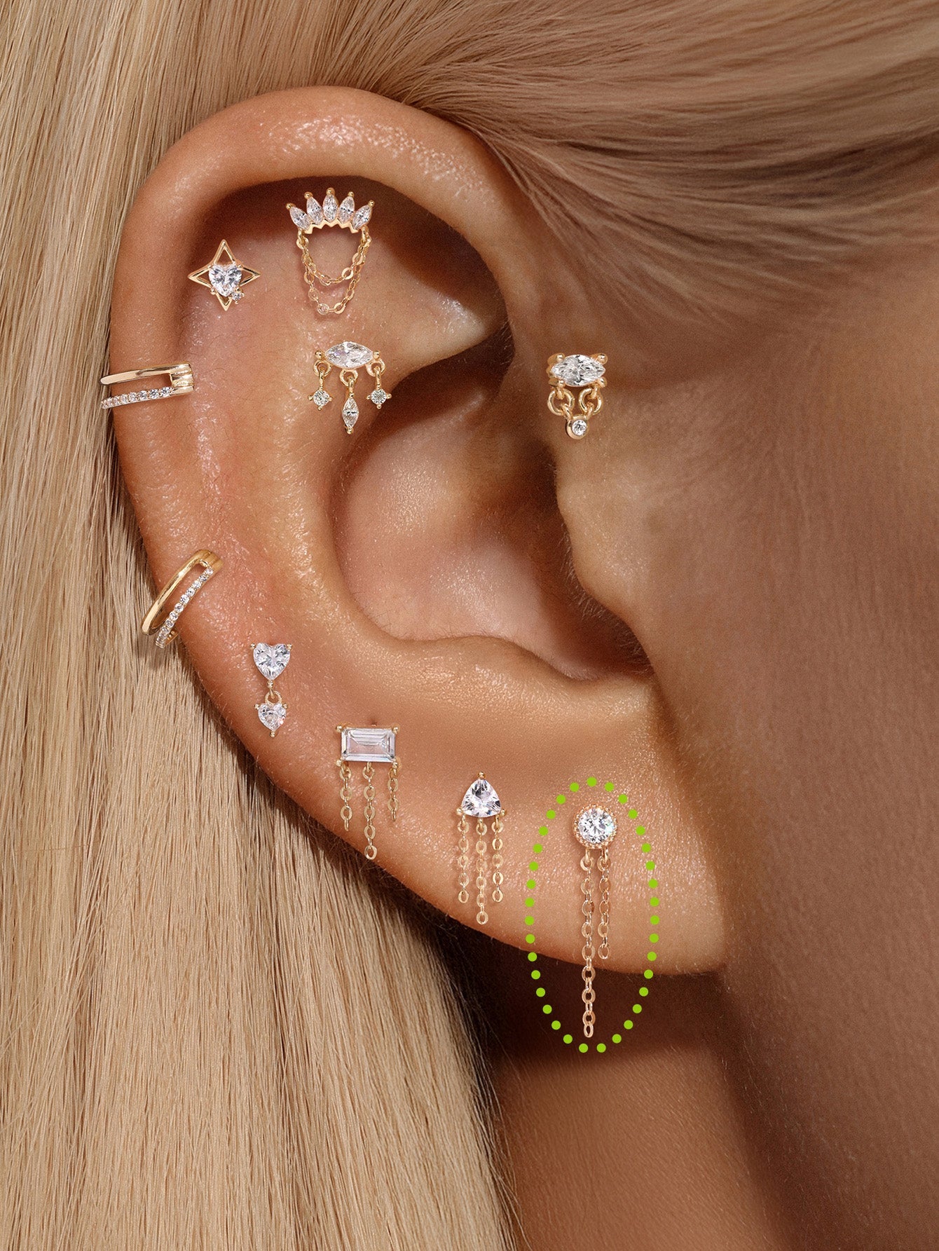 kosiner jewelry 14k Solid Gold Single - stone Flat Back Stud Earrings