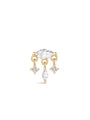 kosiner jewelry 14k Solid Gold Marquise Flat Back Ear Piercing Stud