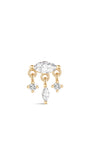 kosiner jewelry 14k Solid Gold Marquise Flat Back Ear Piercing Stud