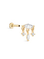 kosiner jewelry 14k Solid Gold Marquise Flat Back Ear Piercing Stud