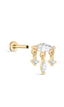 kosiner jewelry 14k Solid Gold Marquise Flat Back Ear Piercing Stud
