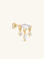 kosiner jewelry 14k Solid Gold Marquise Flat Back Ear Piercing Stud