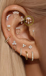 kosiner jewelry 14k Solid Gold Marquise Flat Back Ear Piercing Stud