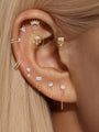 kosiner jewelry 14k Solid Gold Marquise Flat Back Ear Piercing Stud