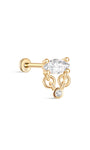 Kosiner Schmuck Ohrstecker aus 14-karätigem Massivgold mit Marquise-Quaste und flacher Rückseite