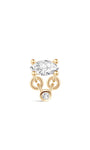 Kosiner Schmuck Ohrstecker aus 14-karätigem Massivgold mit Marquise-Quaste und flacher Rückseite