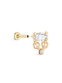 kosiner jewelry 14k Solid Gold Marquise Tassel Flatback Ear Piercing Stud