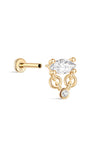 Kosiner Schmuck Ohrstecker aus 14-karätigem Massivgold mit Marquise-Quaste und flacher Rückseite