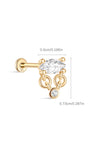 Kosiner Schmuck Ohrstecker aus 14-karätigem Massivgold mit Marquise-Quaste und flacher Rückseite