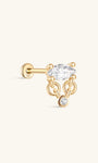 Kosiner Schmuck Ohrstecker aus 14-karätigem Massivgold mit Marquise-Quaste und flacher Rückseite