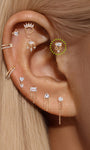 Kosiner Schmuck Ohrstecker aus 14-karätigem Massivgold mit Marquise-Quaste und flacher Rückseite