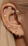 Kosiner Schmuck Ohrstecker aus 14-karätigem Massivgold mit Marquise-Quaste und flacher Rückseite