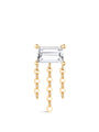kosiner jewelry 14k Solid Gold Rectangular Tassel Flatback Ear Piercing Stud