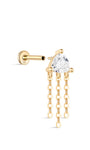 kosiner Schmuck 14k Massivgold Dreieckiger Fransen Flatback Ohr Piercing Stecker