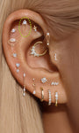 kosiner Schmuck 14k Massivgold Dreieckiger Fransen Flatback Ohr Piercing Stecker