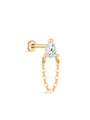 kosiner jewelry 14k Solid Gold Crystal Dewdrop Tassel Stud