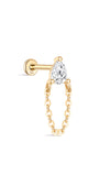 kosiner jewelry 14k Solid Gold Crystal Dewdrop Tassel Stud