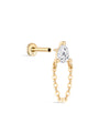 kosiner jewelry 14k Solid Gold Crystal Dewdrop Tassel Stud