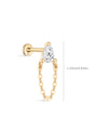 kosiner jewelry 14k Solid Gold Crystal Dewdrop Tassel Stud