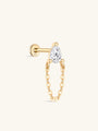 kosiner jewelry 14k Solid Gold Crystal Dewdrop Tassel Stud