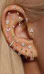 kosiner jewelry 14k Solid Gold Marquise Tassel Piercing Flatback Stud