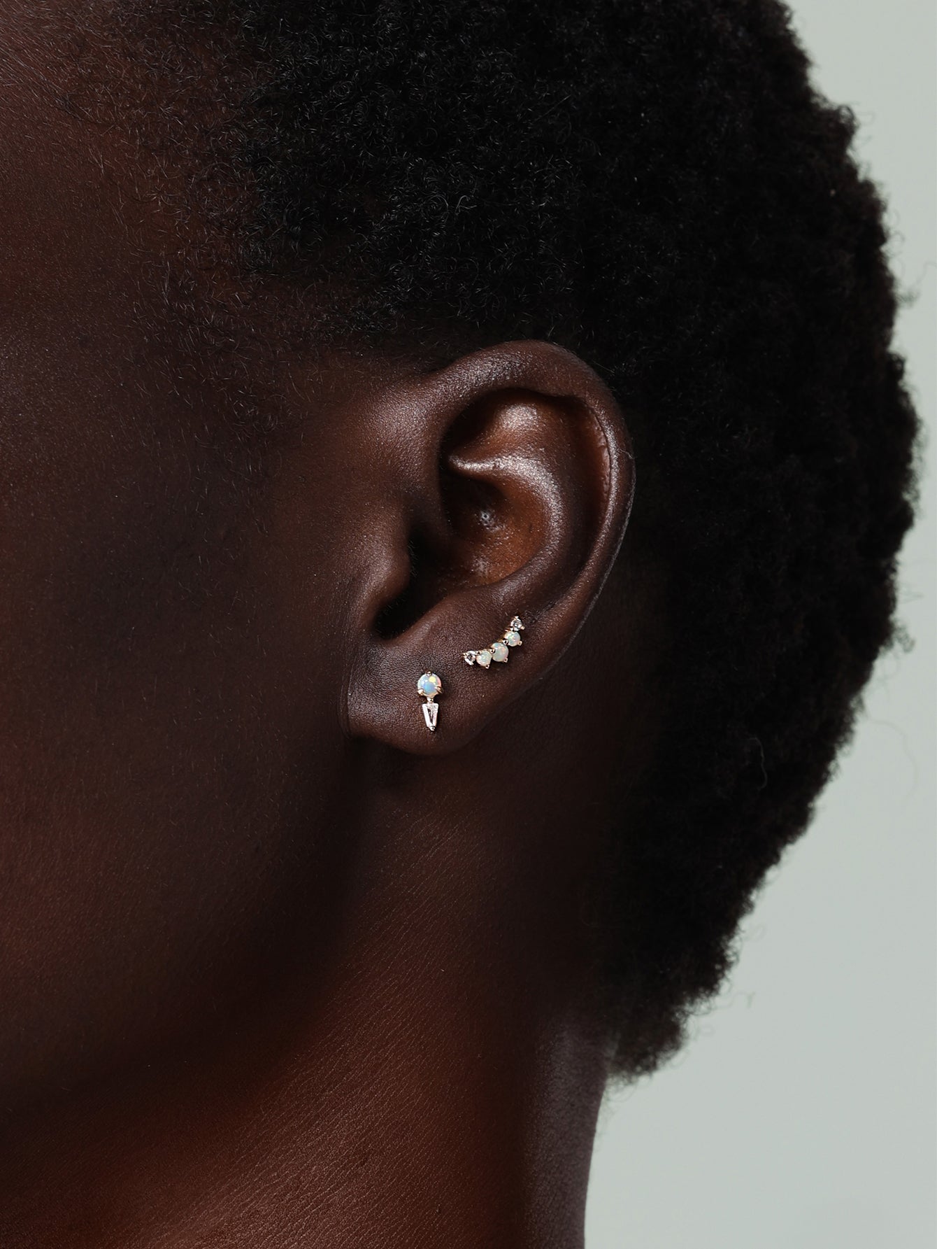 14K Solid Gold Prong-Set Classic Opal Stud Earrings