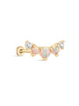 Kosiner 14K Solid Gold Prong - Set Classic Opal Stud Earrings
