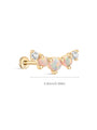Kosiner 14K Solid Gold Prong - Set Classic Opal Stud Earrings