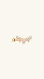 KOSINER 14K solid gold flat back stud featuring an elegant opal cluster design, highlighted by delicate Cubic Zirconia for a refined sparkle.