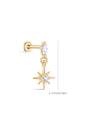 kosiner jewelry 14K Solid Gold Marquise North Star Flatback Stud