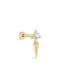 kosiner jewelry 14K Solid Gold Solitaire Sparkle Rivet Flatback Stud