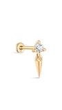 kosiner jewelry 14K Solid Gold Solitaire Sparkle Rivet Flatback Stud