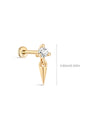 kosiner jewelry 14K Solid Gold Solitaire Sparkle Rivet Flatback Stud