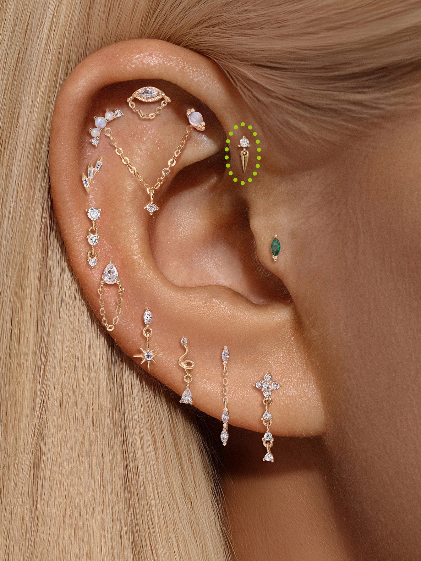 kosiner jewelry 14K Solid Gold Solitaire Sparkle Rivet Flatback Stud