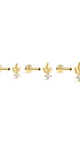 14k massief bladgoud oorpiercing Stud