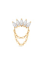 kosiner jewelry 14K Solid Gold Marquise Crown Tassel Flatback Stud