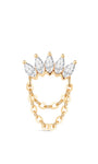 Gioielli kosiner Borchia piatta con nappa in oro massiccio 14 carati con corona marquise
