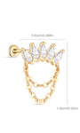 Gioielli kosiner Borchia piatta con nappa in oro massiccio 14 carati con corona marquise