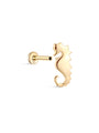 14K Solid Gold Seahorse Flatback - Kosinerjewelry
