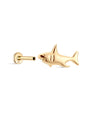 14K Solid Gold Shark Flatback - Kosinerjewelry-5