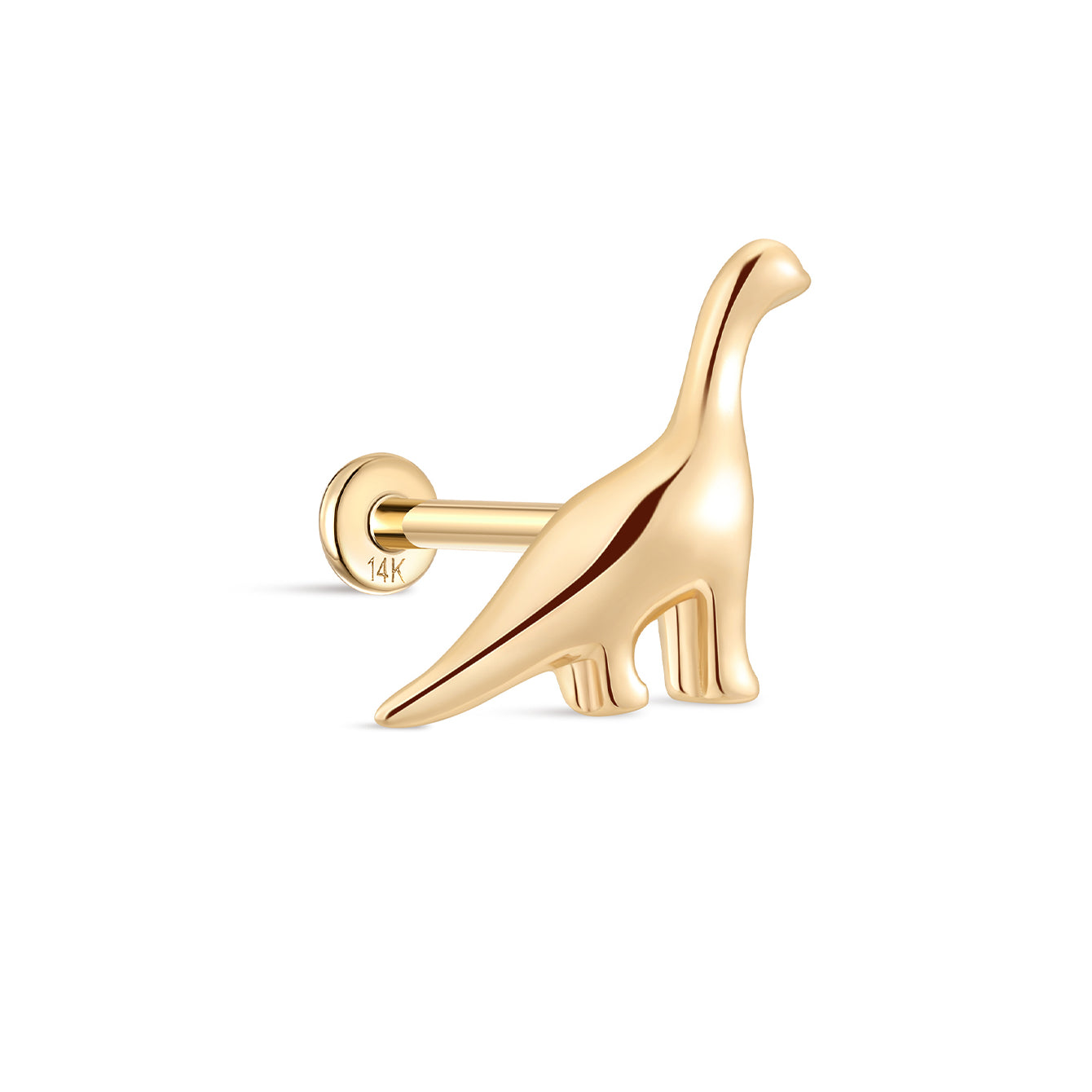 14K Solid Gold Dinosaur Flatback - Kosinerjewelry-3
