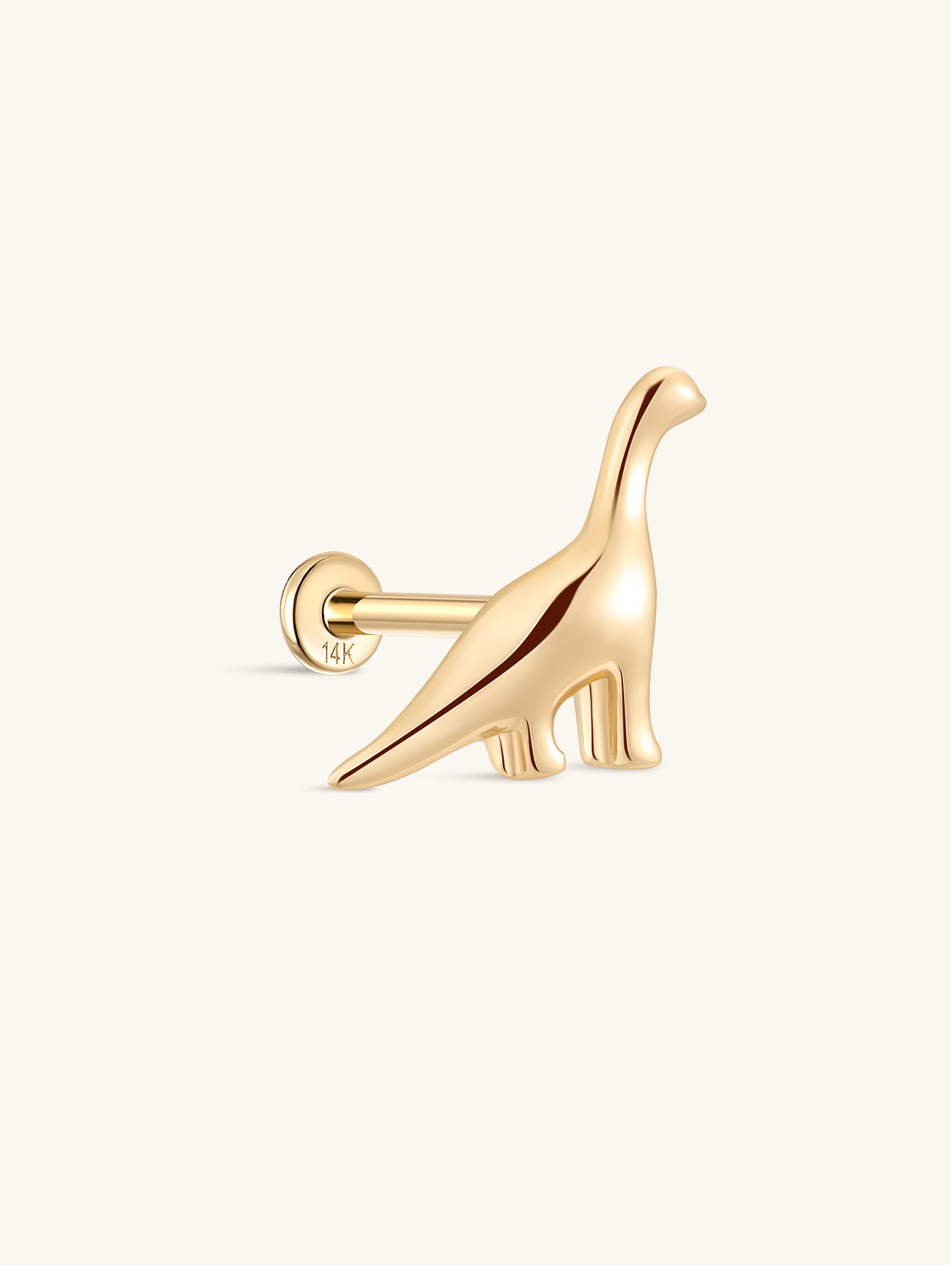 14K Solid Gold Dinosaur Flatback - Kosinerjewelry-1