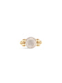 kosiner jewelry 14K Solid Gold Round Moonstone Flatback Stud