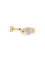 kosiner jewelry 14K Solid Gold Round Moonstone Flatback Stud