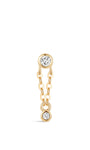 Kosiner Jewelry Pendientes de oro macizo de 14 quilates con doble bisel y cadena plana
